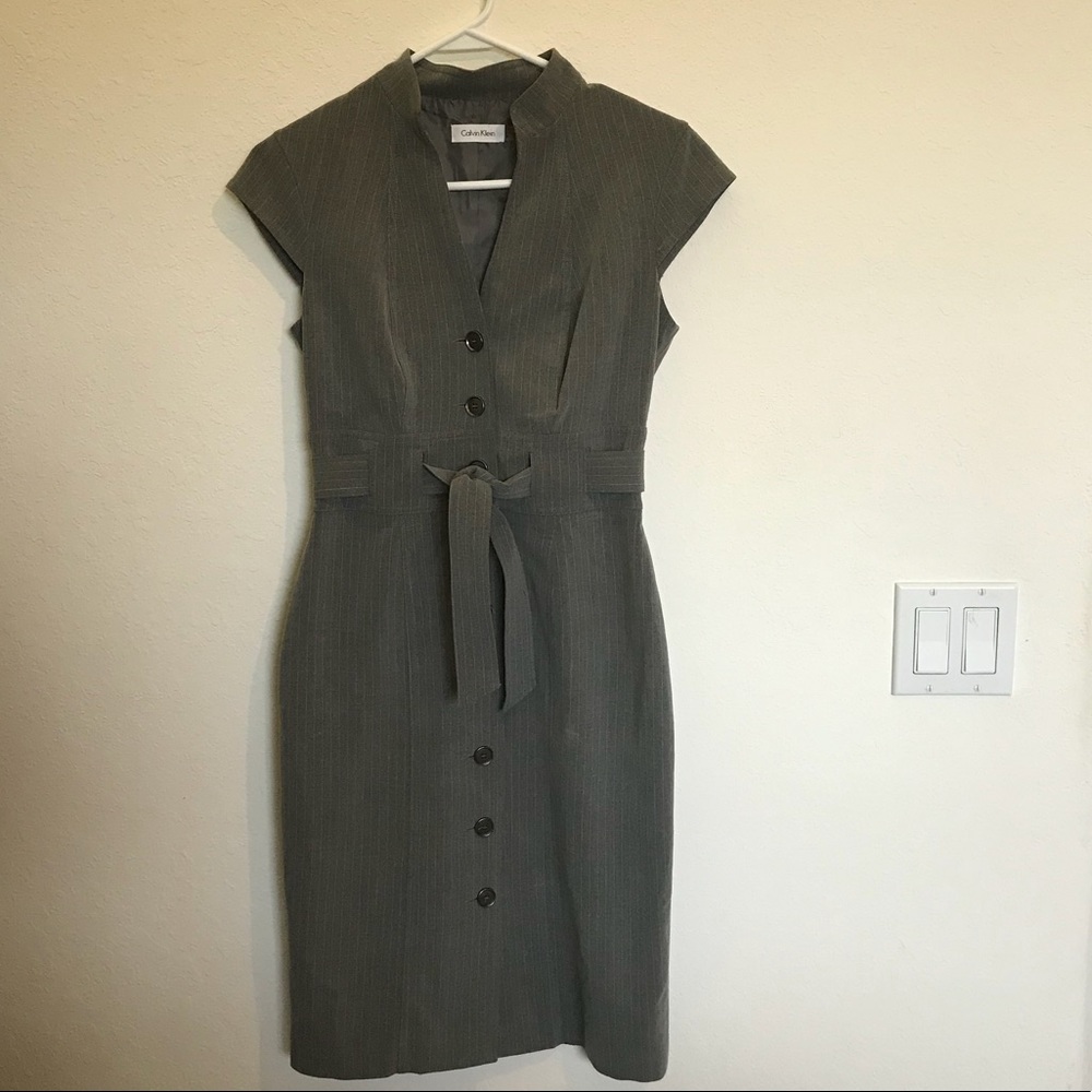 Calvin Klein button down pencil dress